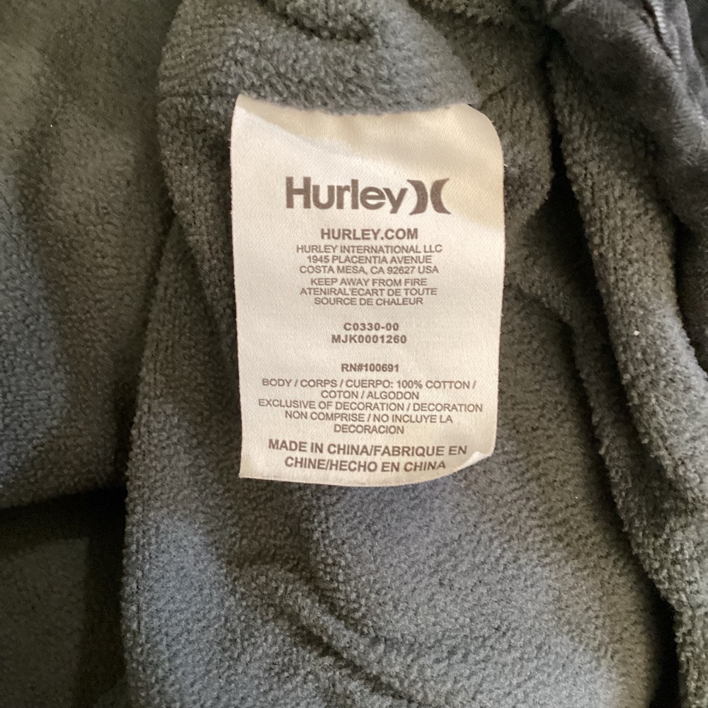 Hurley Lg Canvas Chore Barn Jacket Men’s Faded Black Pockets Hooded Small Flaw - Picture 10 of 12